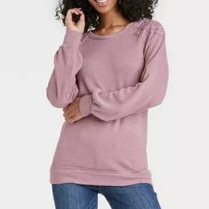 Knox rose pink long sleeve top small